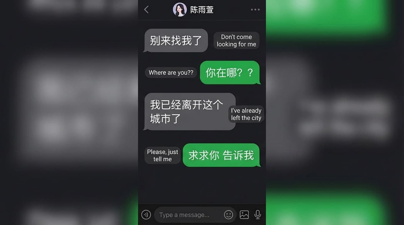 Phone screen showing Chinese text messages in a messaging app